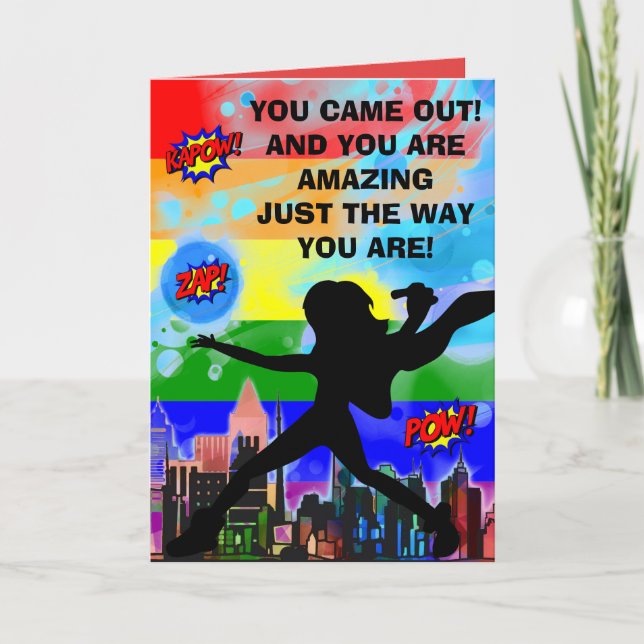 Female Coming Out Superhero Card (Front)