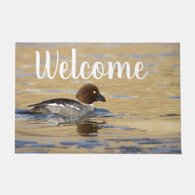 Female common Goldeneye duck Doormat (Front)