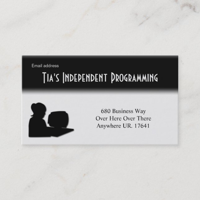 Female Computer Programmer Business Card (Front)