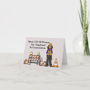 Female Construction Worker Greeting Card