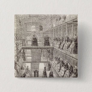Female Convicts at Work during the Silent Hour in 15 Cm Square Badge