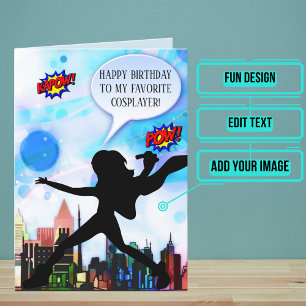 Female Cosplayer Sentimental Birthday Card