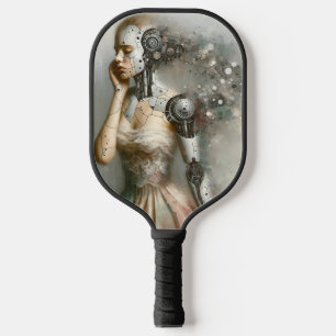 Female Cyborg Woman Ai Art Personalised Pickleball Paddle