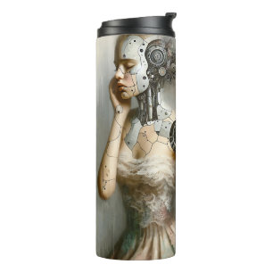 Female Cyborg Woman Ai Art Thermal Tumbler