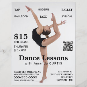 Female Dancer, Dance Lesson Advertising Flyer