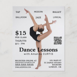Female Dancer, Dance Lesson Advertising Flyer