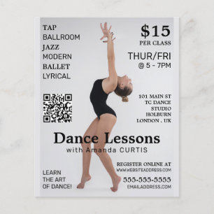 Female Dancer, Dance Lesson Advertising Flyer