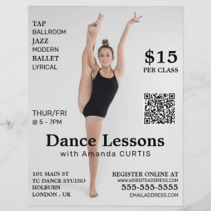 Female Dancer, Dance Lesson Advertising Flyer