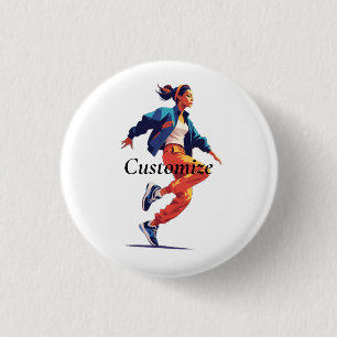 Female Dancer Hip Hop Thunder_Cove 3 Cm Round Badge
