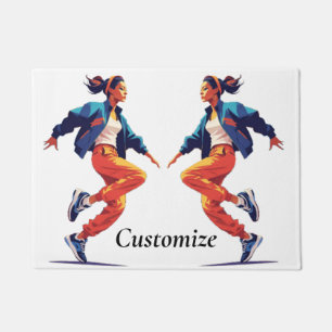 Female Dancer Hip Hop Thunder_Cove Doormat