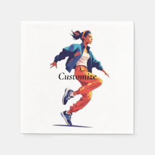 Female Dancer Hip Hop Thunder_Cove Napkin