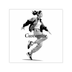 Female Dancer Hip Hop Thunder_Cove Self-inking Stamp