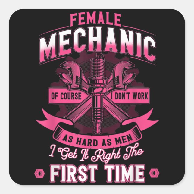 Female Diesel Mechanic Female Mechanic Square Sticker (Front)