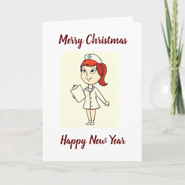 ***FEMALE DOCTOR*** AT CHRISTMAS *BEAUTIFUL WORDS* HOLIDAY CARD (Front)