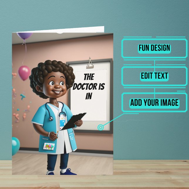 Female Doctor is In Funny Doctor Birthday Card (This funny birthday card is for the physician / doctor friend or family member in your life.)