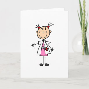 Female Doctor Stick Figure Card