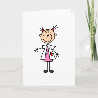 Female Doctor Stick Figure Card
