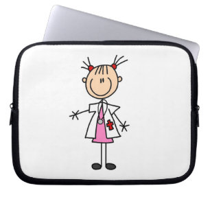 Female Doctor Stick Figure Laptop Sleeve