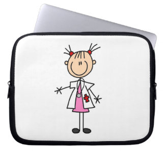 Female Doctor Stick Figure Laptop Sleeve