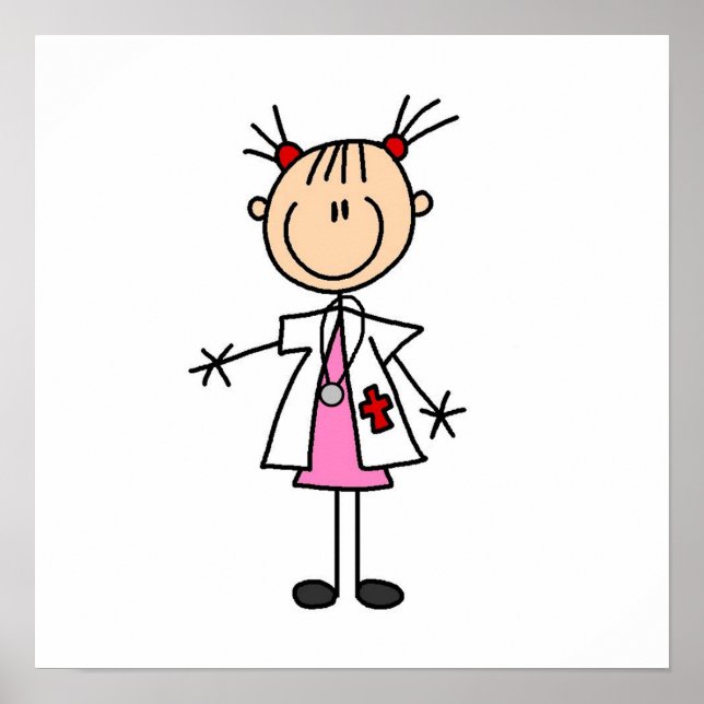Female Doctor Stick Figure Poster (Front)