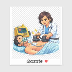 Female Doctor Ultrasound Sticker