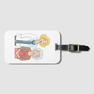 Female Doctor with Senior Woman Patient Luggage Tag