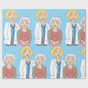 Female Doctor with Senior Woman Patient Wrapping Paper