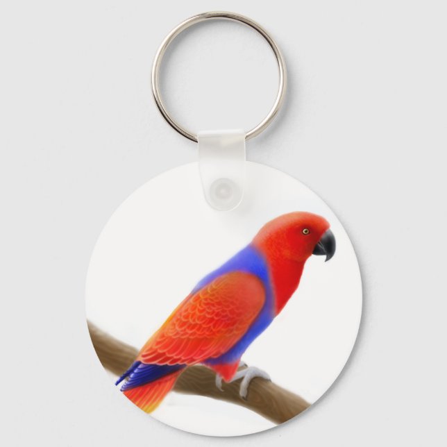 Female Eclectus Parrot Keychain (Front)