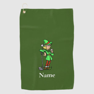 Female Elf Golfer Christmas Golf Towel