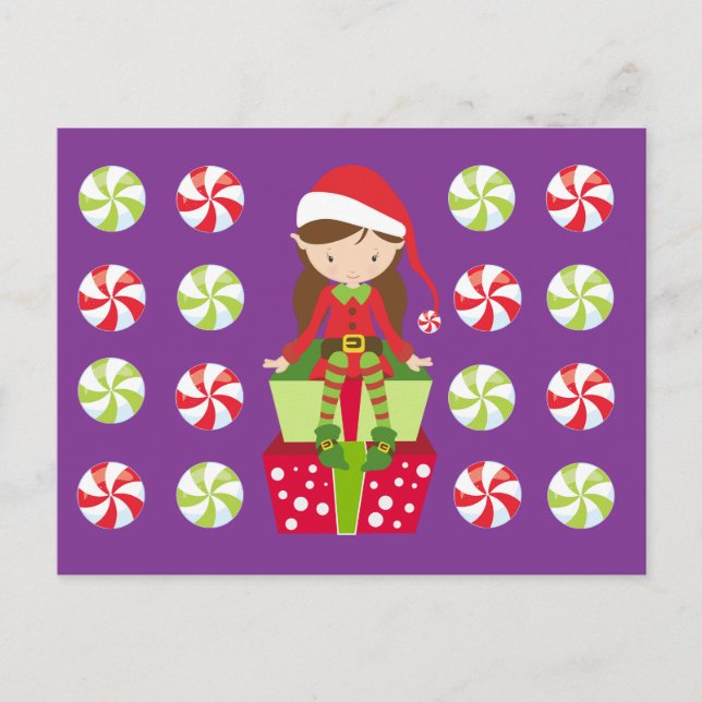 Female Elf with Candies Postcard (Front)