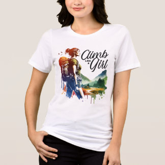 Female Empowerment Hiker Tee, Mountain Climbing Tri-Blend Shirt