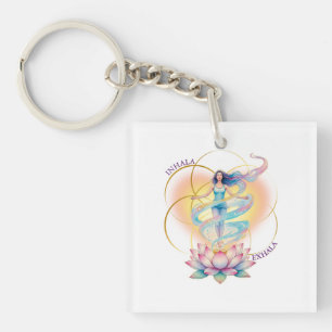 Female Energy Reborn in Lotus Flower Key Ring