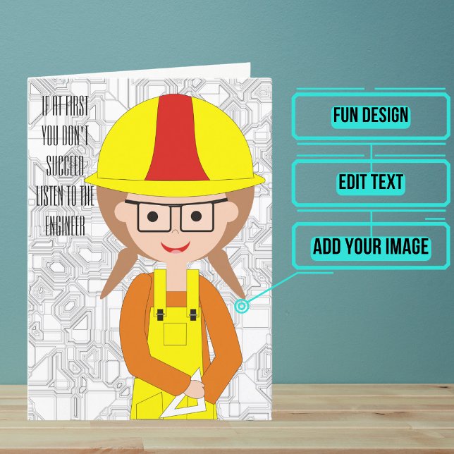 Female Engineer Birthday Card (This lovely card is specifically for the engineer friend or family member in your life. )
