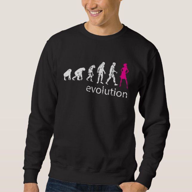Female Evolution Feminist Strong Women Inspiration Sweatshirt (Front)