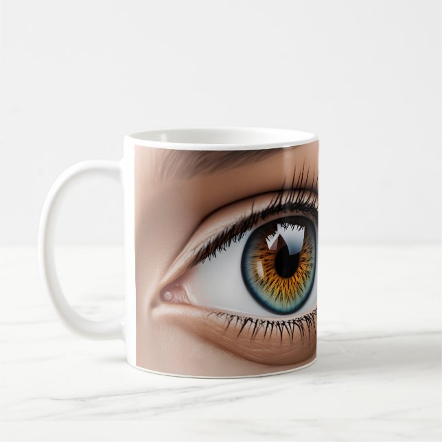 Female eye macro coffee mug (Left)