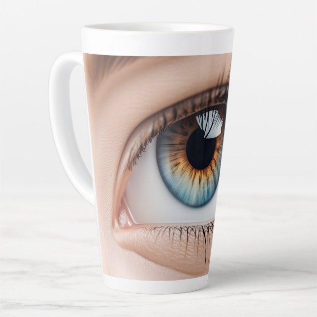 Female eye macro latte mug (Left Angle)