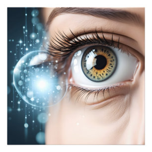 Female eye macro photo print