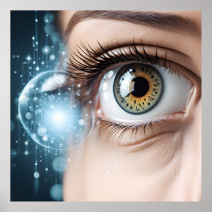 Female eye macro poster
