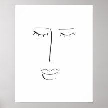 Female Face Line Art Drawing