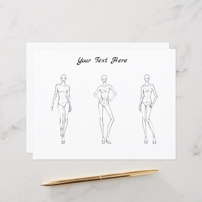 Female Fashion Figure Template Designers Croquis (Front/Back In Situ)