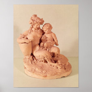 Female faun with her child poster