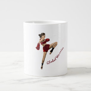 female fighter, global champion large coffee mug