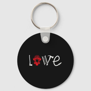 Female Firefighter Love Wife Girlfriend Key Ring