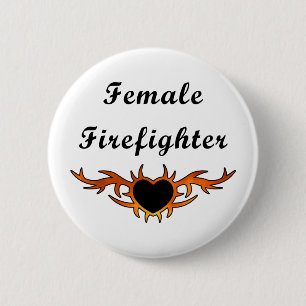 Female Firefighter Tattoo 6 Cm Round Badge
