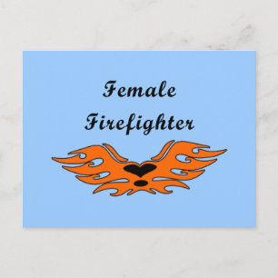 Female Firefighter Tattoos Postcard