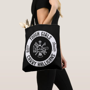 Female Firefighter Tough Girls Carry Halligans  Tote Bag
