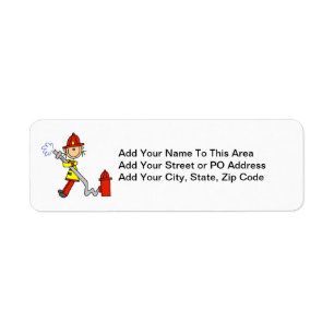 Female Firefighter With Hose T-shirts and Gifts Return Address Label