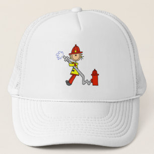 Female Firefighter With Hose T-shirts and Gifts Trucker Hat