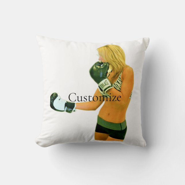Female Fitness Model boxing Thunder_Cove Cushion (Front)