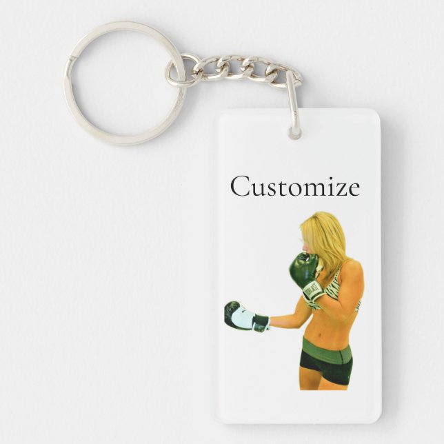 Female Fitness Model boxing Thunder_Cove Key Ring (Front)